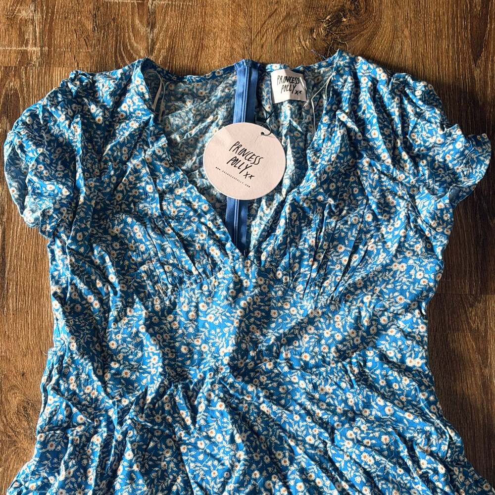 NWT Princess Polly The Sting Mini Dress Blue Size 8 - Picture 6 of 8